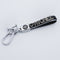 Sleutelhanger met naam - Tekst gepersonaliseerd met metalen schuivers - Kado Cadeau man / vrouw - zwart- TR