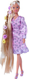 Steffi Love - Flower Hair - Steffi met extra lang haar en 6 haarclips, vlechthulpmiddel en borstel - Modepop - 29 cm