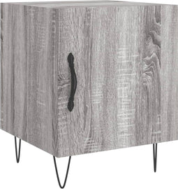 vidaXL - Nachtkastje - 40x40x50 - cm - bewerkt - hout - grijs - sonoma - eikenkleurig