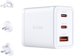D-Link DCP-651 - Oplader 65 W - 1x USB-A 2x USB-C - Wit