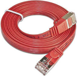 Slim Wirewin PKW-STP-SLIM-KAT6 3.0 RT RJ45 Netwerkkabel, patchkabel CAT 6 U/FTP 3.00 m Rood Plat 1 stuk(s)