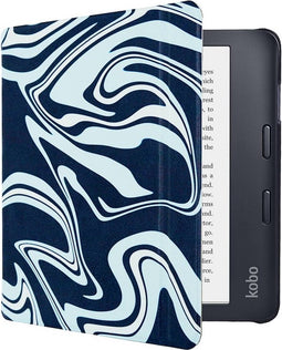 Slimfit Hoesje Sleepcover Geschikt voor Kobo Libra 2 Hoes Cover Abstract Kleuren - ereader hoesje - cover