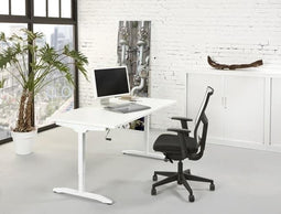 Slinger verstelbaar zit/zit bureau NLST breed 160CM diep 80 cm bladkleur Speciale Kleur framekleur Wit (RAL9010)
