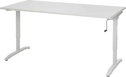 Slinger verstelbaar zit/zit bureau NLST breed 180CM diep 80 cm bladkleur Beuken framekleur Aluminium (RAL9006)