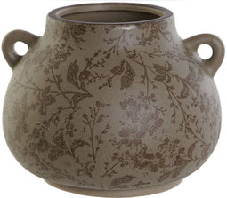 Vaas Home ESPRIT Bruin Groen Keramiek Blad van een plant 21 x 20 x 16 cm