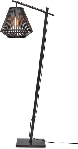 GOOD&MOJO Vloerlamp Merapi - Bamboe Zwart - 57x30x150cm - Modern - Staande lampen voor Woonkamer - Slaapkamer