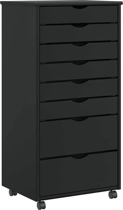 vidaXL - Ladekast - MOSS - verrijdbaar - massief - grenenhout - zwart