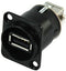 Neutrik NAUSB-B - USB 2.0 type-A Male/Male - Zilver Zwart