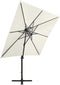 vidaXL - Zweefparasol - met - paal - en - LED-verlichting - 300 - cm - terracottakleur