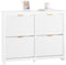 SoBuy FSR186-W - Entreekast - Witte schoenenopbergkast met 4 kleppen - 103.6x81.5x23.5 cm