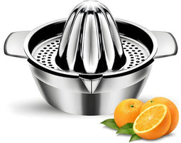 HI NATURE™ - Robuuste Kwaliteit Citroenpers - Handmatige Citruspers - RVS - Zilver