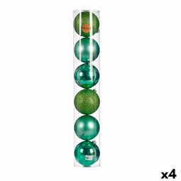 Set kerstballen 15 x 16 x 15 cm Groen Plastic (4 Stuks)