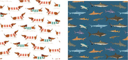 Rex Inpakpapier Haai en Hond - 4 stuks - 48.9 x 69.2 cm - Dikte 100gr