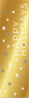 Sluitsticker - Happy holidays - 200x60mm - papier + PE - goud/wit - rol à 100 stuks