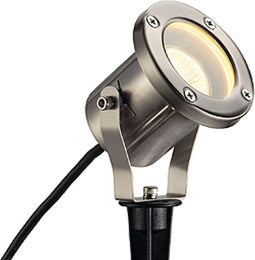 SLV buiten grondspot Nautilus Spike - edelstaal geborsteld