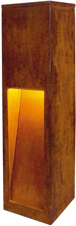 SLV buiten sokkellamp Rusty Slot 50 - E27 - geroest staal