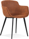 Alterego Derby - Bruine Microvezel - Met Armleuningen - 59x54x80cm