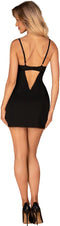 Obsessive - Rosenty Babydoll & String - Zwart/Paars