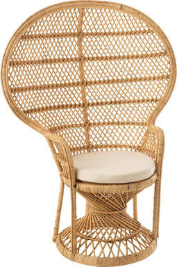 J-Line stoel Pauw met kussen - jute - naturel