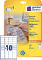 Avery 4780 - Universele Etiketten - 48,5 x 25,4 mm - Permanent klevend (1000 stuks)