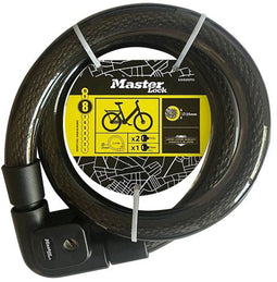 Masterlock - Gevlochten staalkabel 25 mm x 1 m - Sleutelslot met 3 sleutels