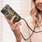 iMoshion Hoesje Geschikt voor Samsung Galaxy S21 Hoesje Met Koord - iMoshion Design Hoesje met Koord - Goud / Zwart / Golden Leaves