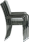 Juskys Yoro - Tuinstoelen - 4-delig - Stapelbaar - Grijs (4 stuks)