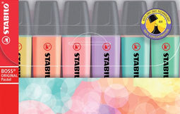 STABILO BOSS ORIGINAL Pastel - Markeerstift - Markeren Met Pastelkleuren - Etui Met 6 Kleuren