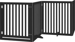 vidaXL - Hondenhek - inklapbaar - 4 - panelen - 320 - cm - populierenhout - zwart