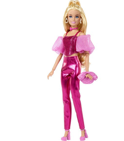 Barbie Deluxe Style - Pop - Metallic korset met organza mouwen - Metallic Roze