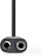Nedis CAGP22100BK02 - Stereo audioverdeelkabel 3,5 mm - 2x hoofdtelefoons - Zwart