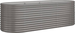 vidaXL - Plantenbak - 224x80x68 - cm - gepoedercoat - staal - grijs