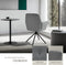tectake® Draaifauteuil Lenia - Draaibare Eetkamerstoel - Fluweellook Antraciet/Zwart (2 stuks)