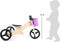 Small Foot - Houten Driewieler en Loopfiets 2in1 Roze