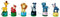 Small Foot - Houten Drukfiguur Wilde Dieren, Set van 6