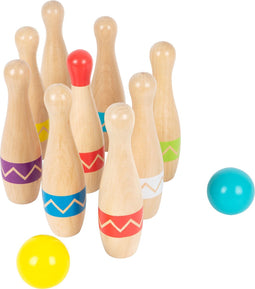 Small Foot - Houten Kegelspel met Zigzag Patroon, 11dlg.