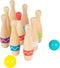 Small Foot - Houten Kegelspel met Zigzag Patroon, 11dlg.