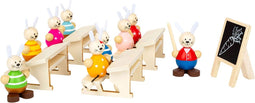 Small Foot - Houten Poppenhuis Konijnen School Klas Speelset