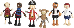 Small Foot - Houten Poppetjes Piraat Buigbaar, 6st.