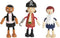 Small Foot - Houten Poppetjes Piraat Buigbaar, 6st.