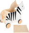 Small Foot - Houten Speelgoedbox en Trekfiguur Zebra Wildlife