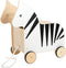Small Foot - Houten Speelgoedbox en Trekfiguur Zebra Wildlife