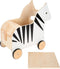 Small Foot - Houten Speelgoedbox en Trekfiguur Zebra Wildlife