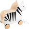 Small Foot - Houten Speelgoedbox en Trekfiguur Zebra Wildlife