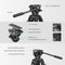 SMALLRIG - Videostatief - 73-inch (186 cm) Heavy Duty Statief - 360 graden vloeistofkop en snelkoppelingsplaat