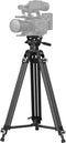 SMALLRIG - Videostatief - 73-inch (186 cm) Heavy Duty Statief - 360 graden vloeistofkop en snelkoppelingsplaat