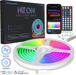 Smart Neon LED Strip – 5 Meter – RGBIC – 16 Miljoen Kleuren - Voor Binnen & Buiten - App & Afstandsbediening – Incl. Bevestigingsmateriaal