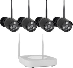 Smartwares CMS-30300 CMS-30300 IP-Draadloze bewakingsset Radiografisch, WiFi Met 4 camera's 1920 x 1080 Pixel