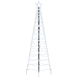 LED Kerstboom met 390 LED met grondpennen Koudwit 250 cm IJzer
