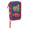 Dubbele etui Cars Racing Marineblauw 12.5 x 19.5 x 4 cm Dubbele etui 29 Onderdelen